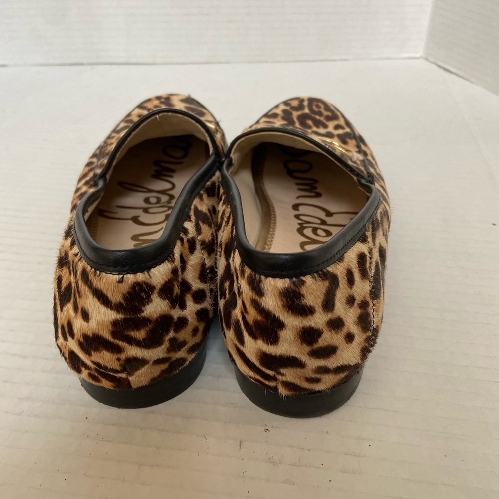 Sam Edelman Calf Hair Flats Womens Shoes Loafers Brown Leopard Cheetah Sz 5.5 - Picture 8 of 11